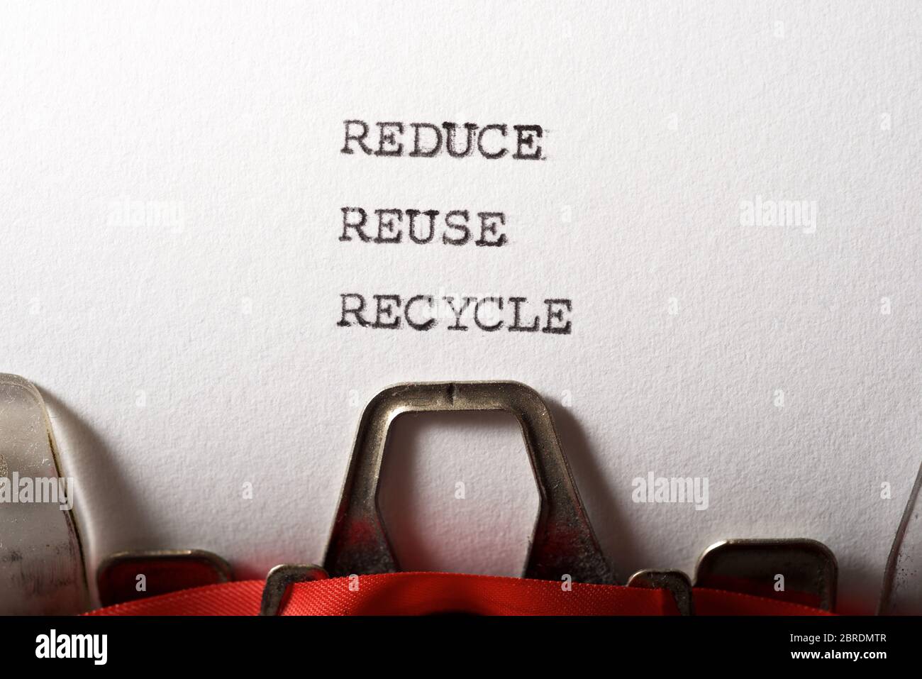 Reduce, reuse and recycle words written with a typewriter Stock Photo ...