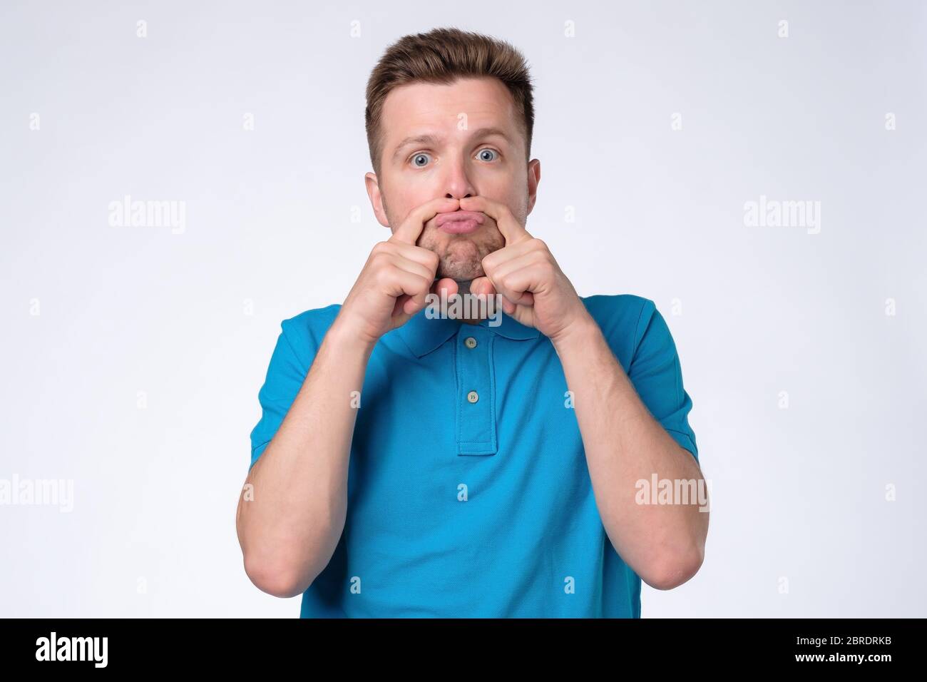 Silly smile man mustache hi-res stock photography and images - Alamy