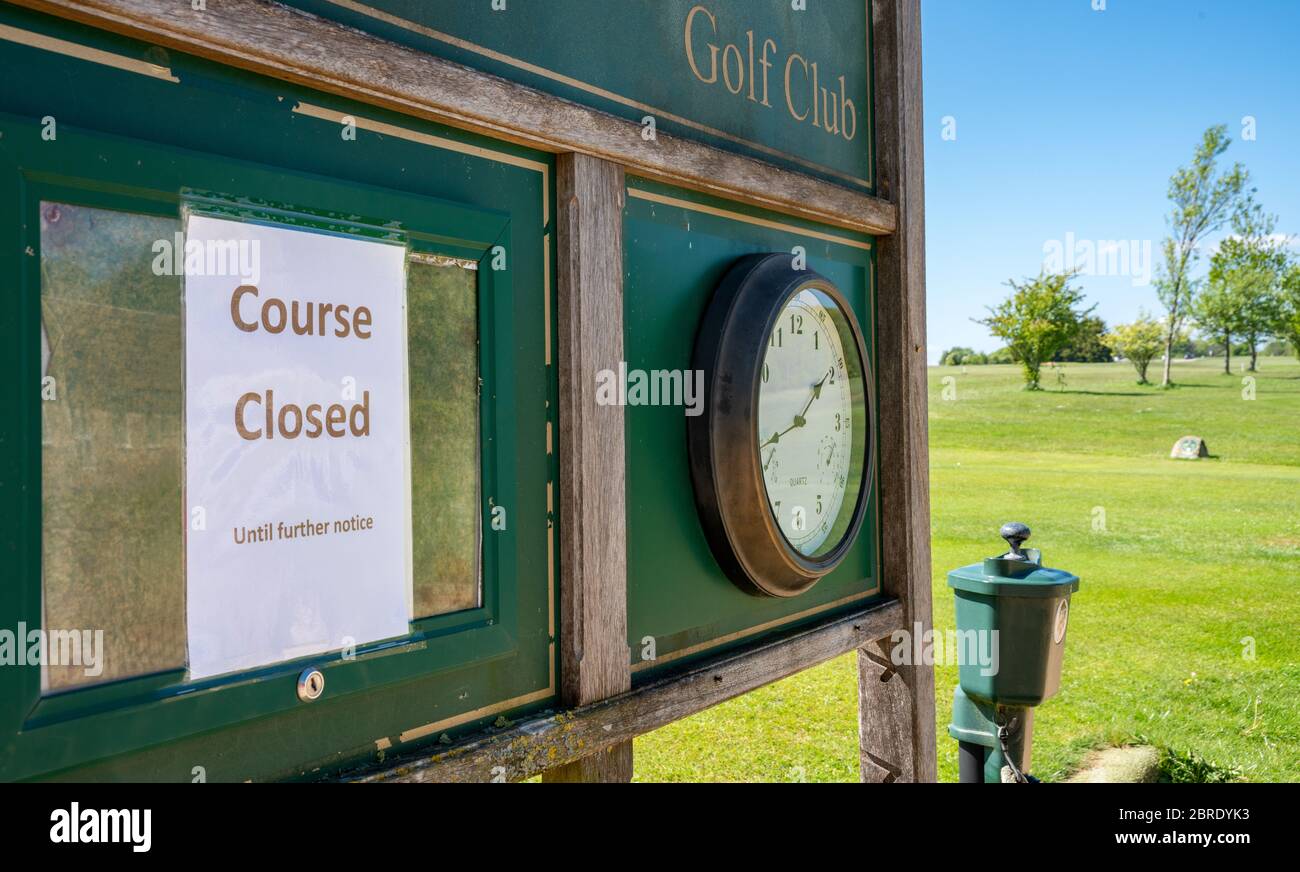 Golf course closed due to COVID-19 pandemic, United Kingdom Stock Photo