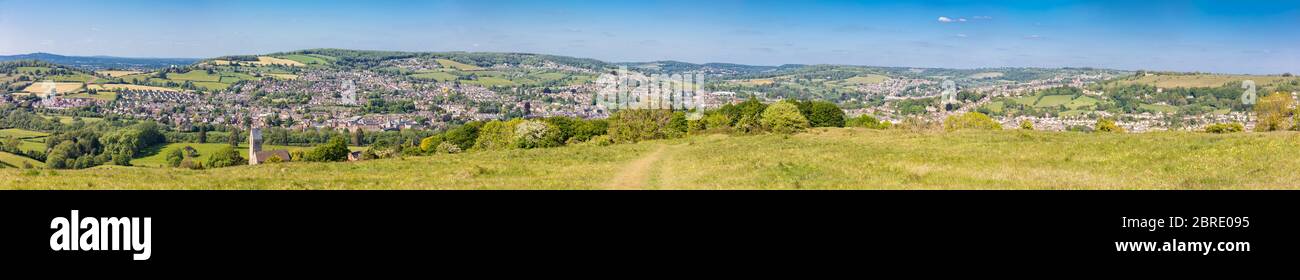 View from Selsley Common towards Stroud,Cotswolds, Gloucestershire, England, United Kingdom Stock Photo