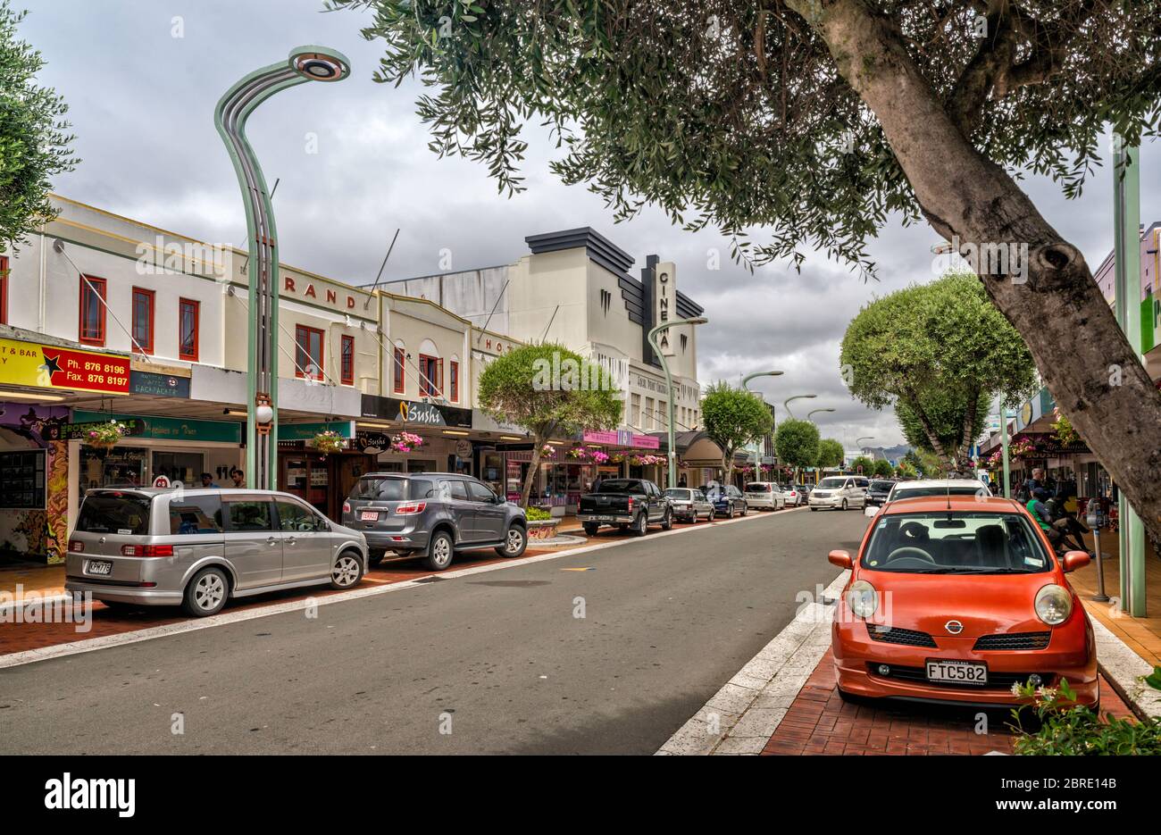 Heretaunga Street East in Hastings, Hawke's Bay Region, North Island, New Zealand Stock Photo