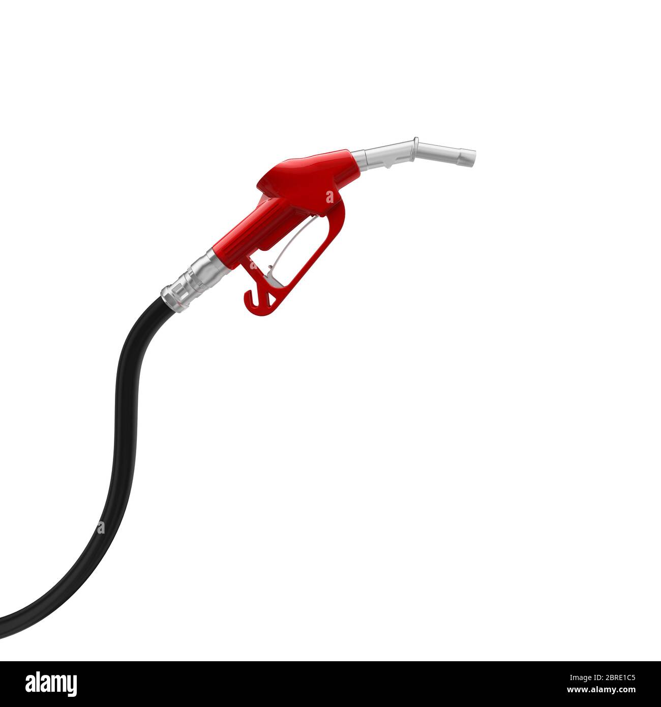 red petrol pump isolated on white background. nobody around. 3d render. Stock Photo