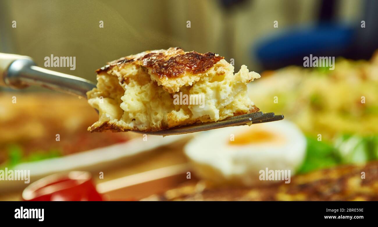 Salt cod tortilla omelet fish with potatoes Stock Photo Alamy