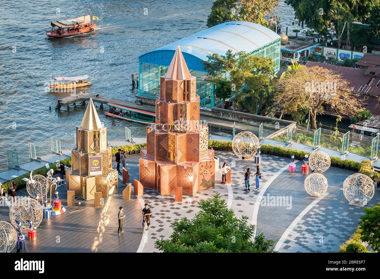 A photo taken from the balcony of the new IconSiam shopping mall