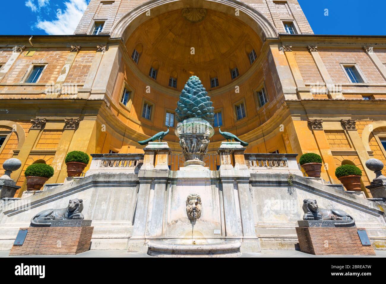The Fontana della Pigna (The Pine cone fountain) at Belvedere in Vatican, Rome, Italy Stock