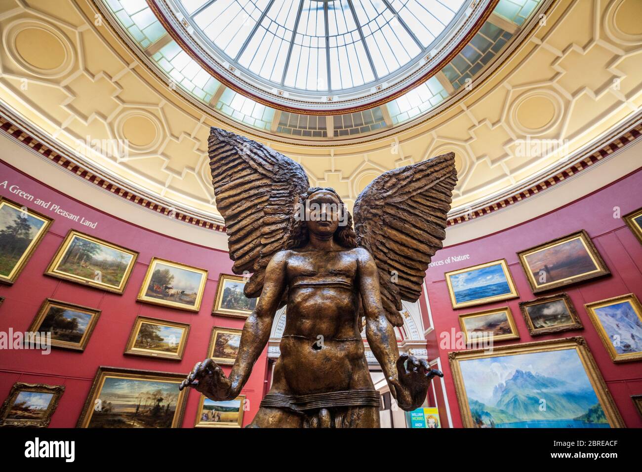The Archangel Lucifer sculpture in the Round Room Gallery at the Birmingham Museum and Art Gallery, England Stock Photo