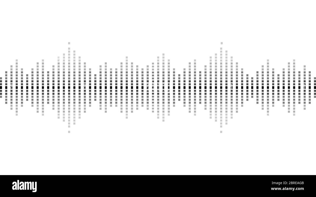 Musical equalizer, sound settings, digital graphics of sound track. Financial schedule, exchange monitoring, currency rate trends. Linear wide Stock Vector