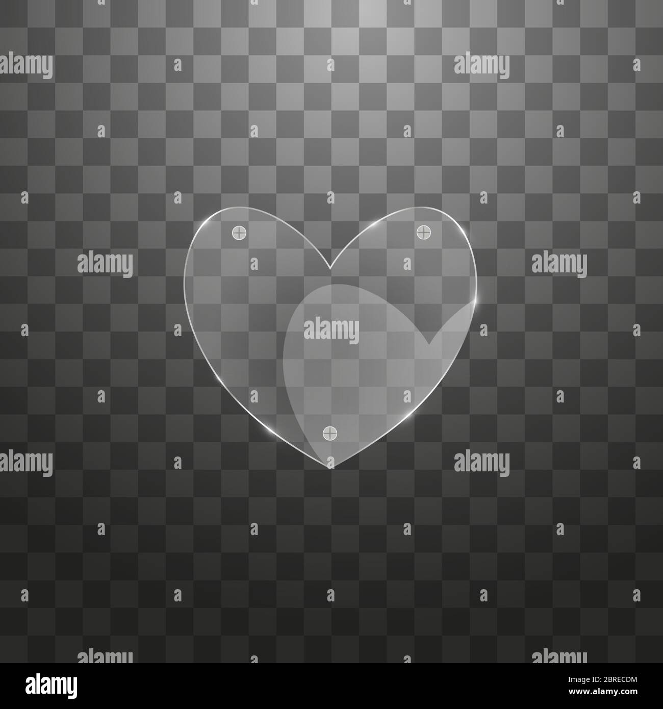 Vector modern glass heart on sample background. Eps10 Stock Vector