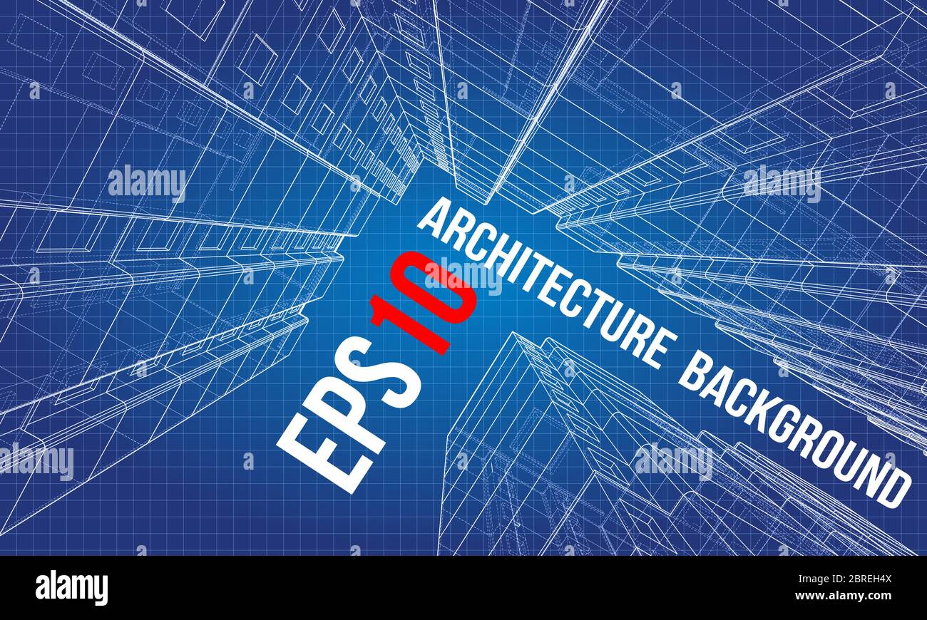 Vector wire-frame model of a multi-storey building Stock Vector