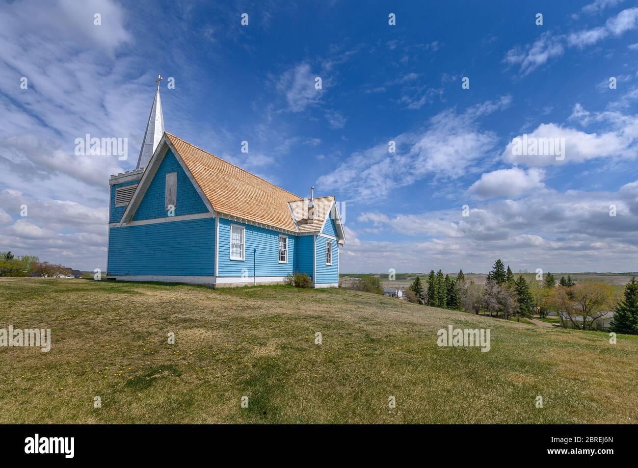 Hilltop Anglican Church in Big Valley, Alberta, Canada Stock Photo Alamy