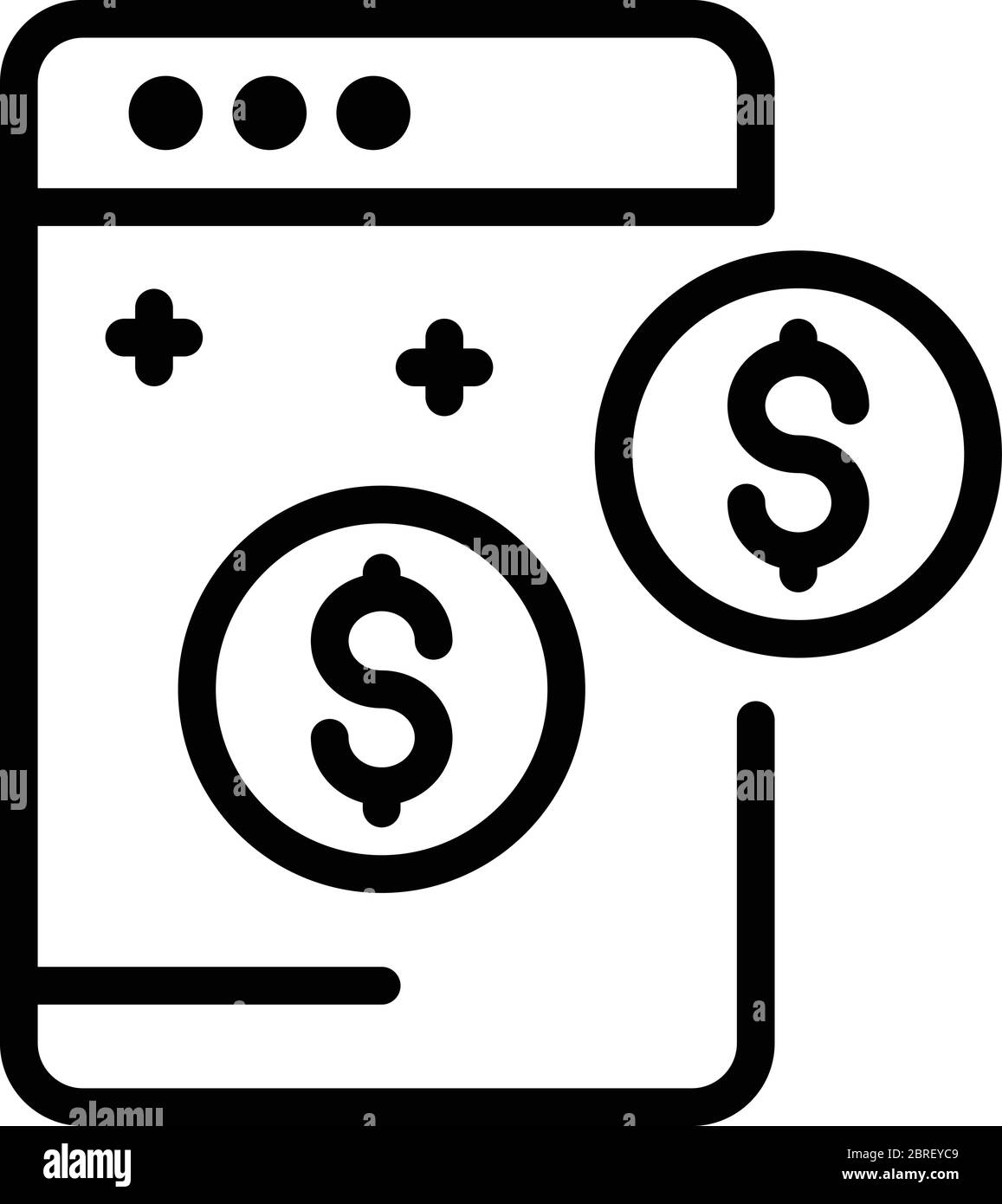 Web estimator icon, outline style Stock Vector