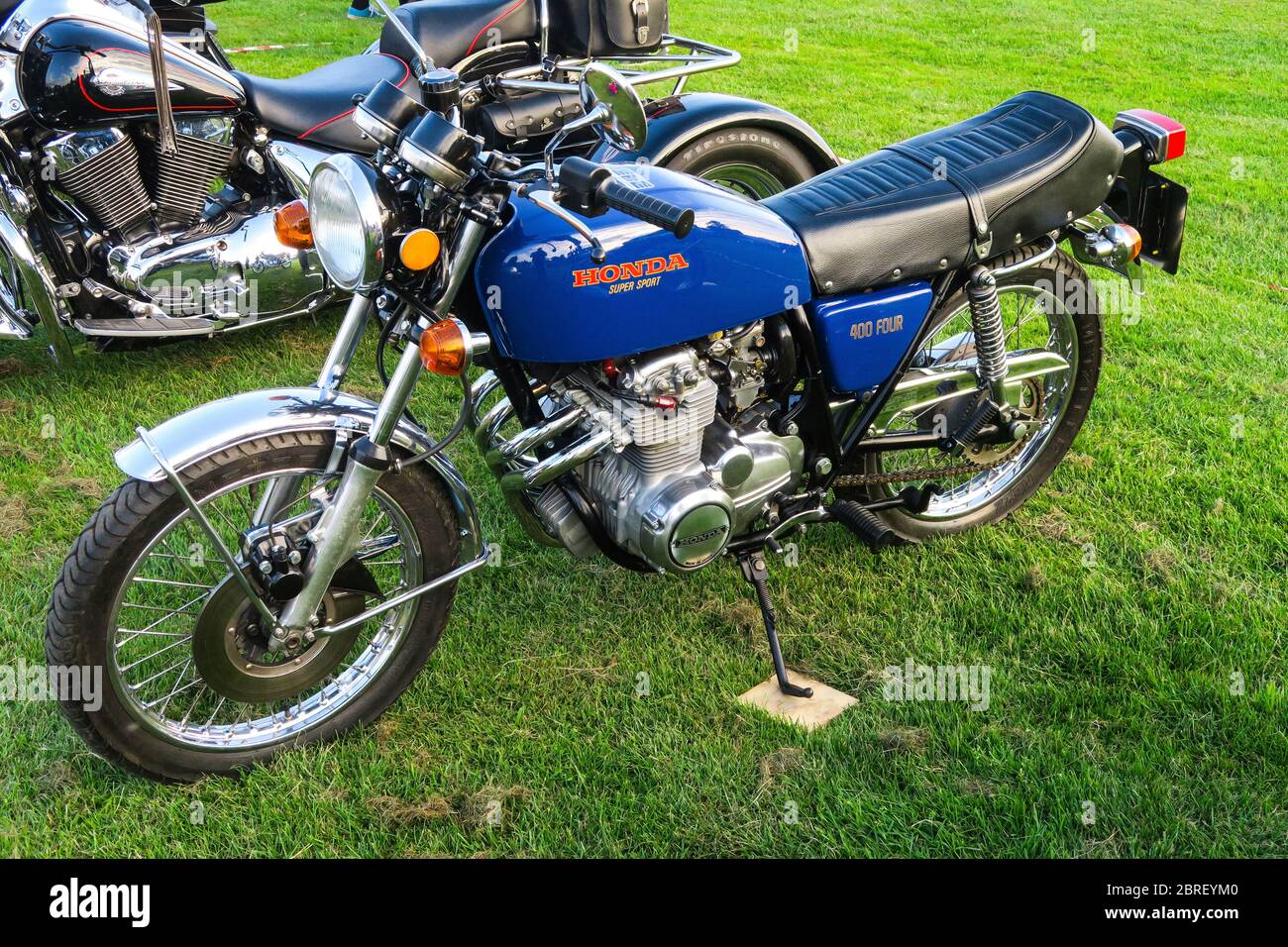 Classic Honda 400/4 Super Sport Motorcycle. Stock Photo
