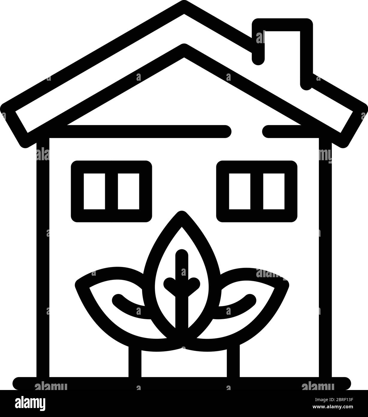 Eco house icon, outline style Stock Vector