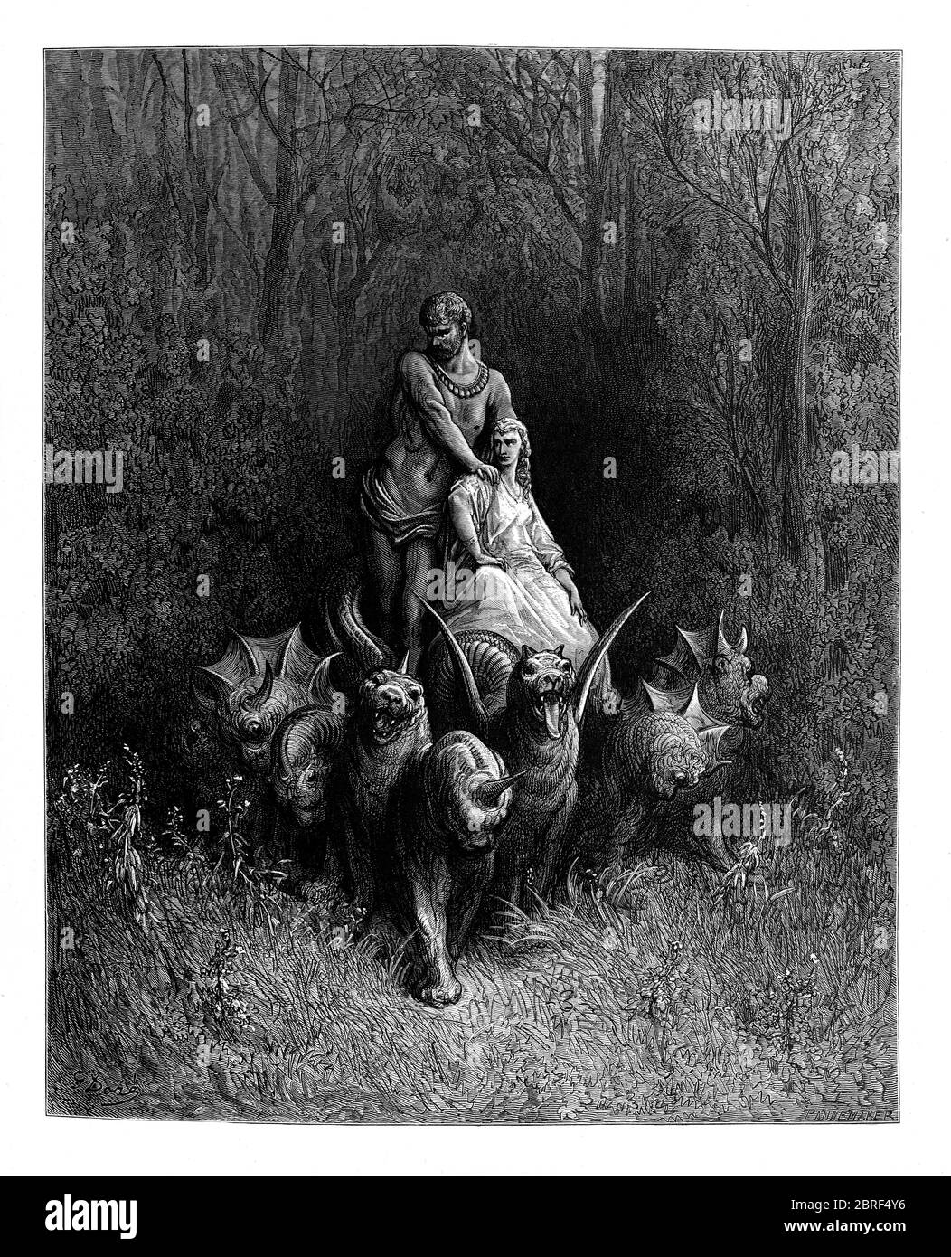 Seja Nenhum De Vocês Ultrajante-Picture É Da Visão Do Inferno Por Dante Alighieri, Edição Popular, Publicada Em 1892, Londres-Inglaterra. Ilustração Por Gustave Dore Foto Royalty Free, Gravuras, Imagens e Banco de fotografias.