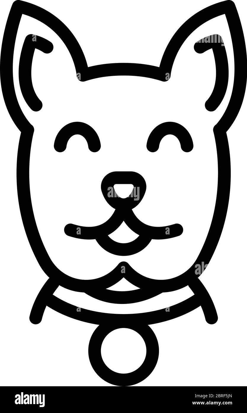 Cute dog head icon, outline style Stock Vector Image & Art - Alamy