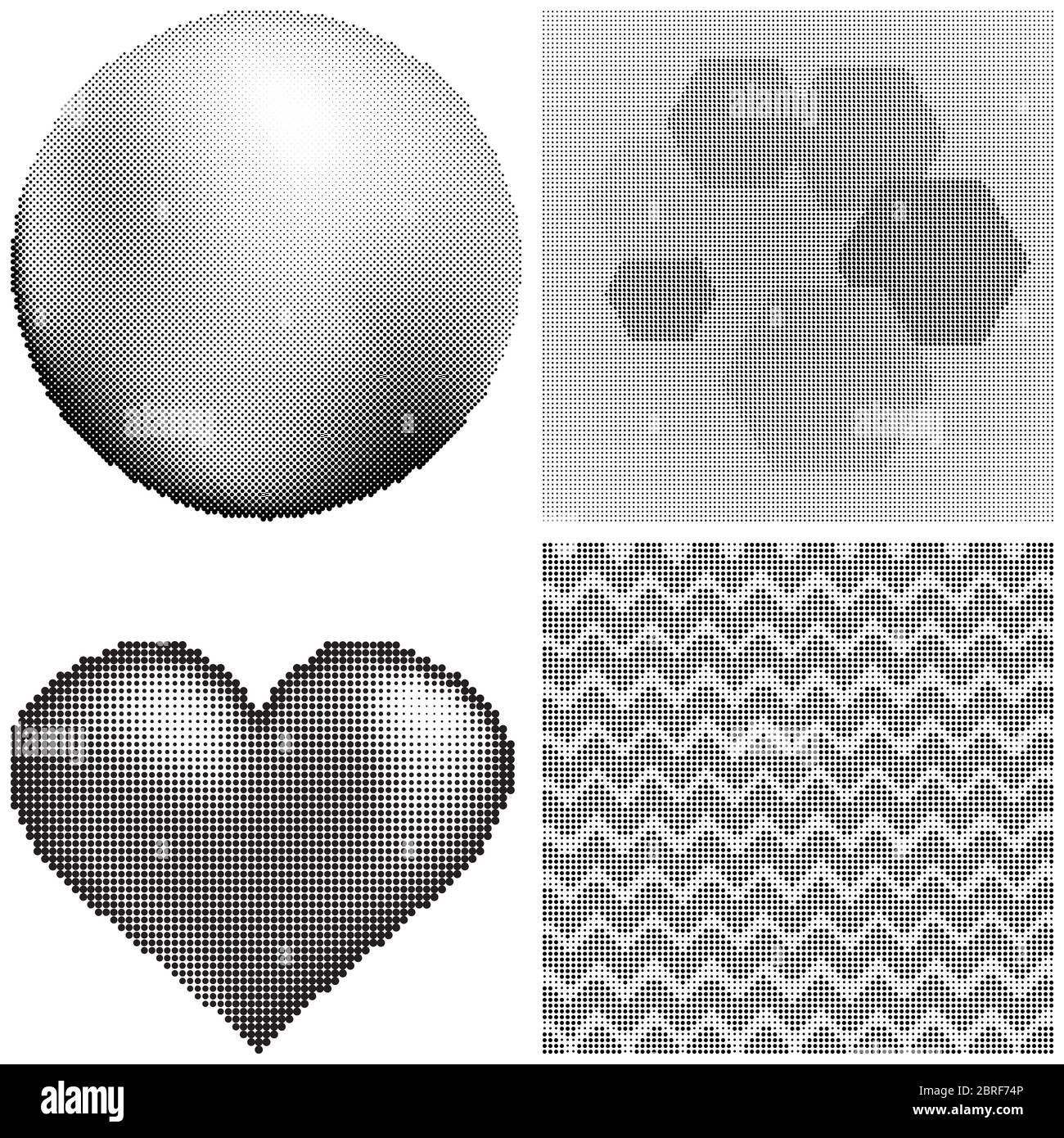 Halftone Pattern. Set of Dots. Dotted Texture on White Background. Overlay Grunge Template. Distress Linear Design. Stock Vector