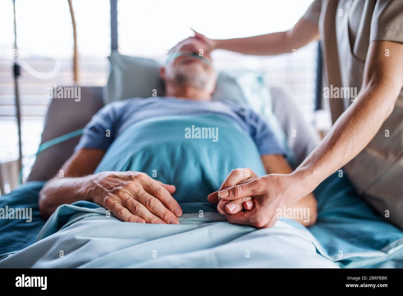 Old man hospital bed doctor hi-res stock photography and images - Alamy