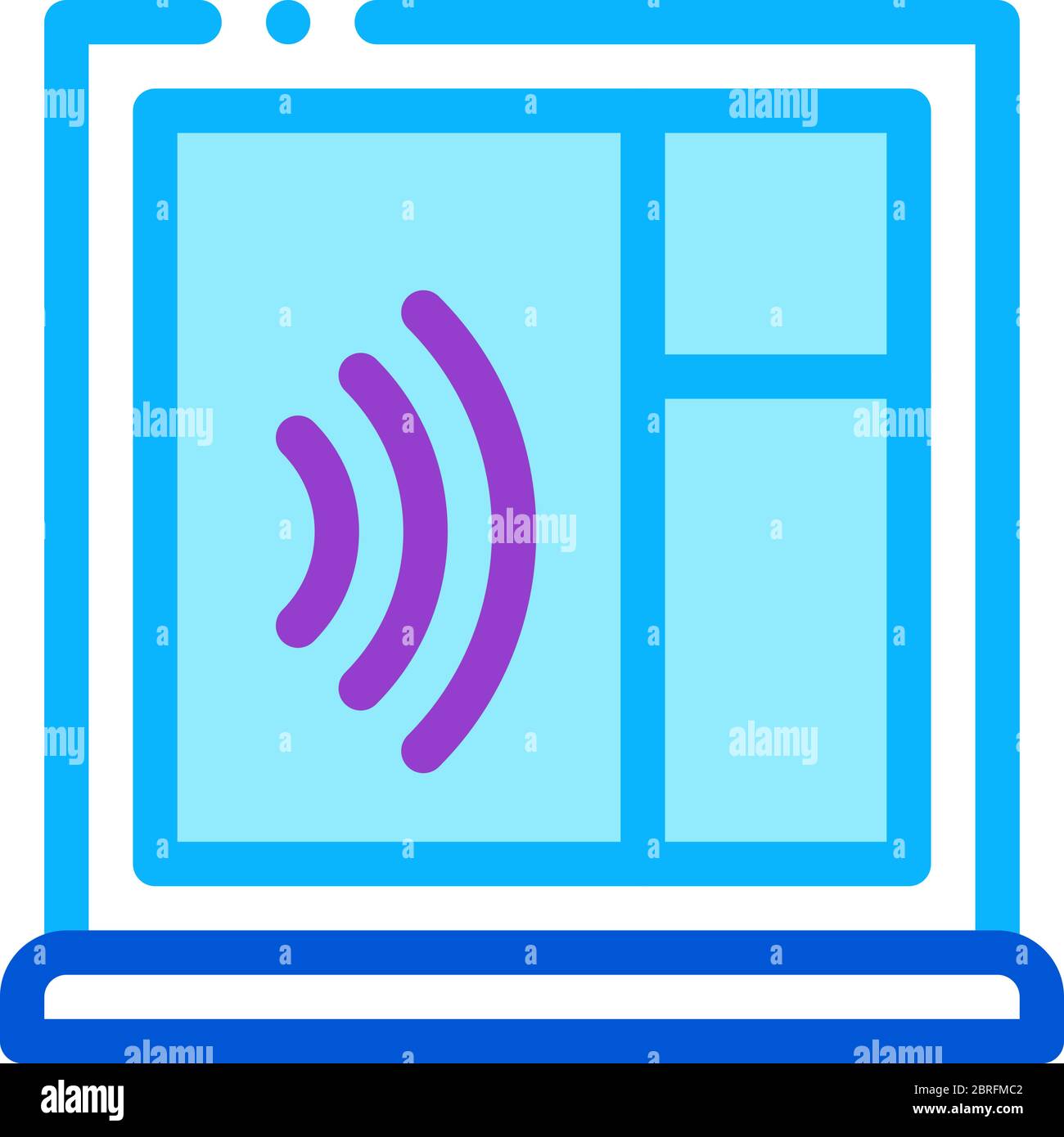 soundproof window icon vector outline illustration Stock Vector