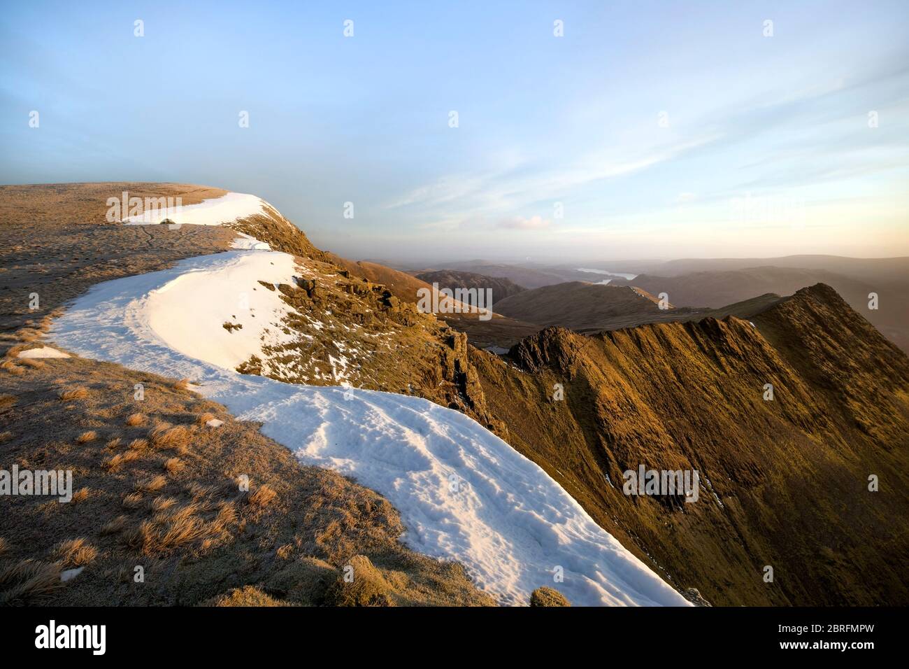 Striding Edge Viewed from Nethermost Pike, Lake District, Cumbria, UK Stock Photo