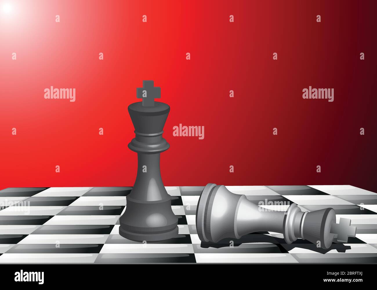 Chess pieces vector in 3D optics black and white Stock Vector