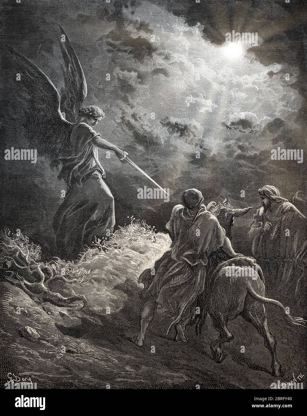 An Angel Appears to Balaam, Balaam's Donkey, Old Testament, Gustave ...