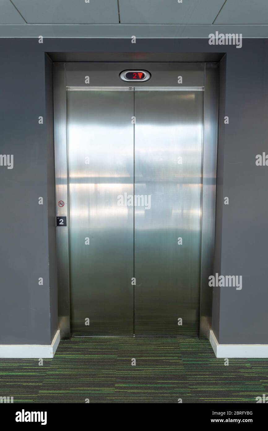 Stainless Steel Elevator Doors in Shopping Mall Parking Garage Editorial  Photo - Image of fashion, valley: 172410051