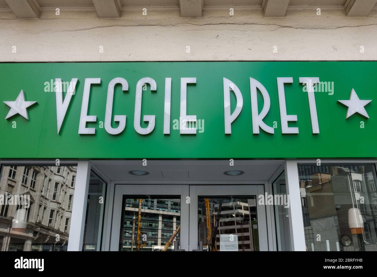 Veggie Pret store, vegetarian and vegan branch, in the City of London