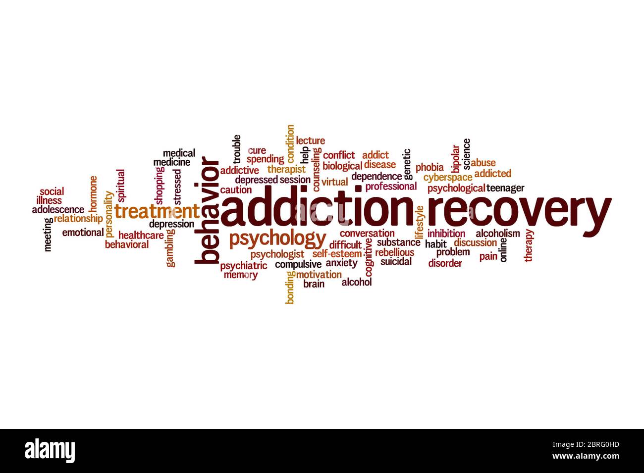 Addiction recovery cloud concept on white background Stock Photo