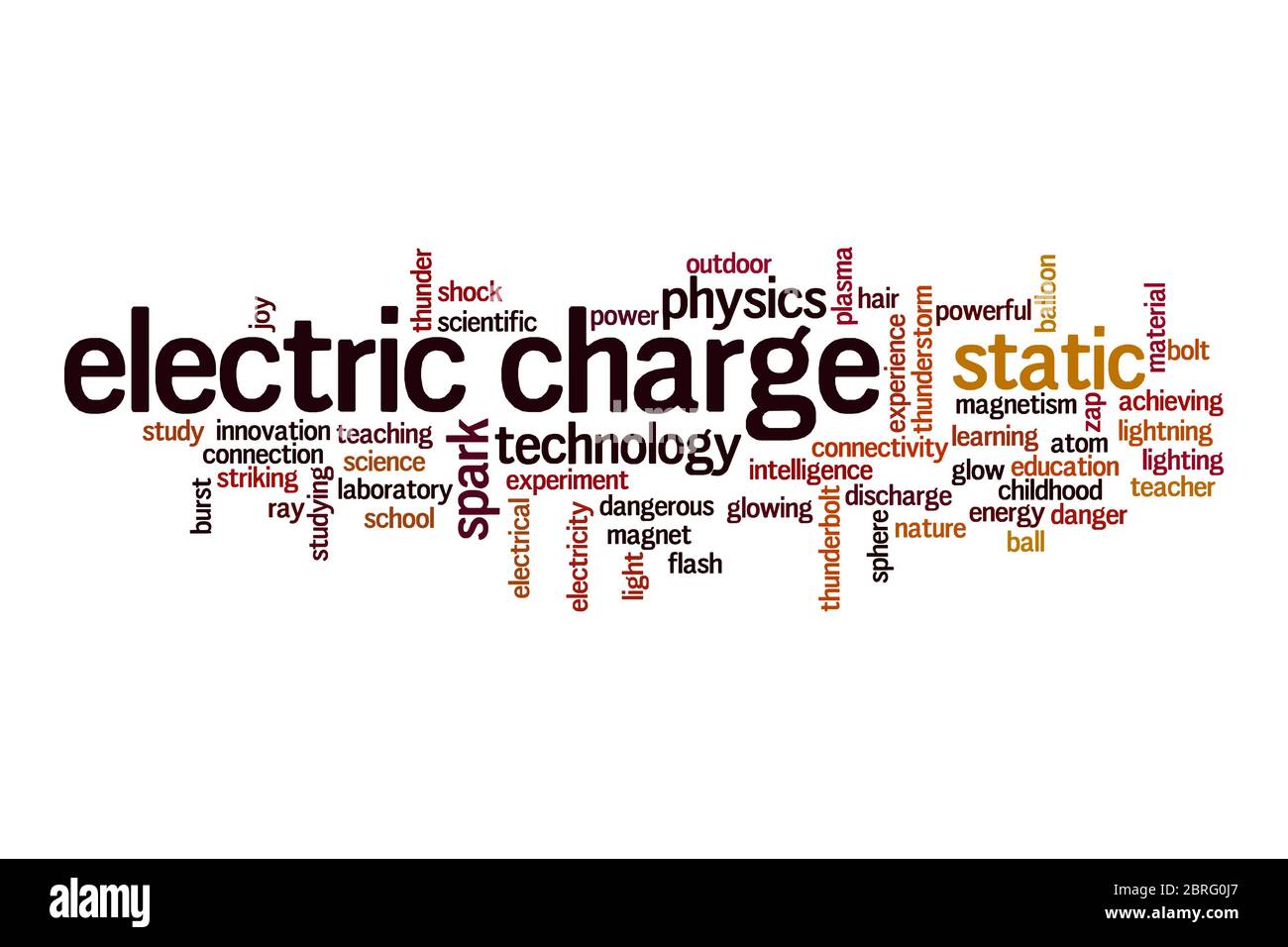 Electric charge cloud concept on white background Stock Photo