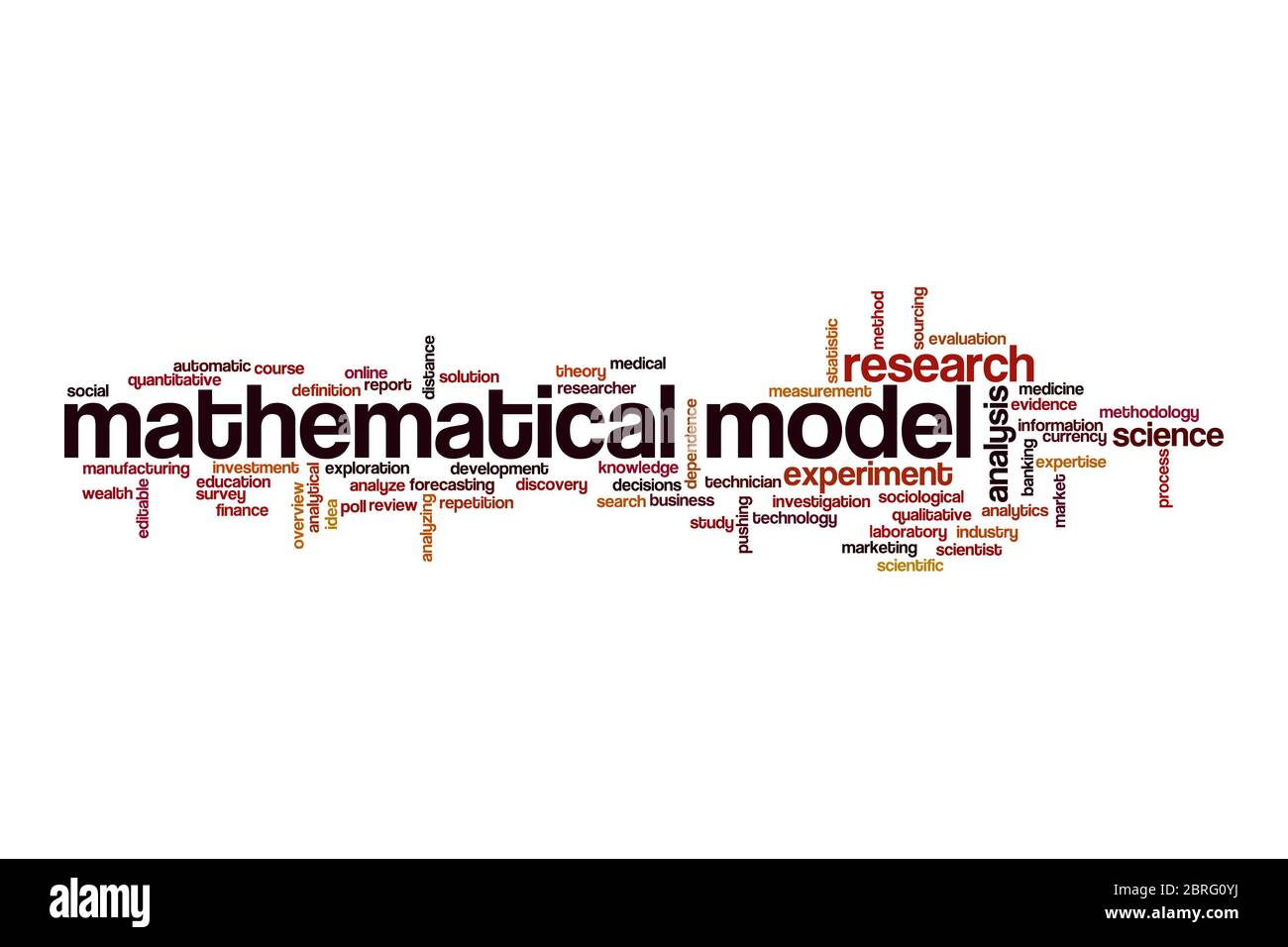 Mathematical model cloud concept on white background Stock Photo - Alamy