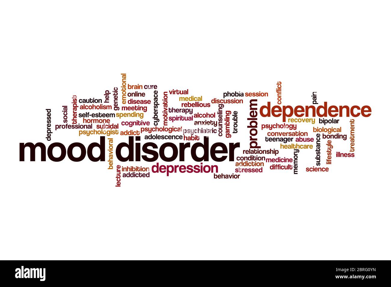 Mood disorder cloud concept on white background Stock Photo