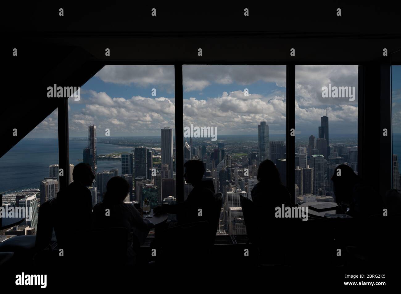 View of Chicago from the "Signature Lounge" on the 96th floor of the