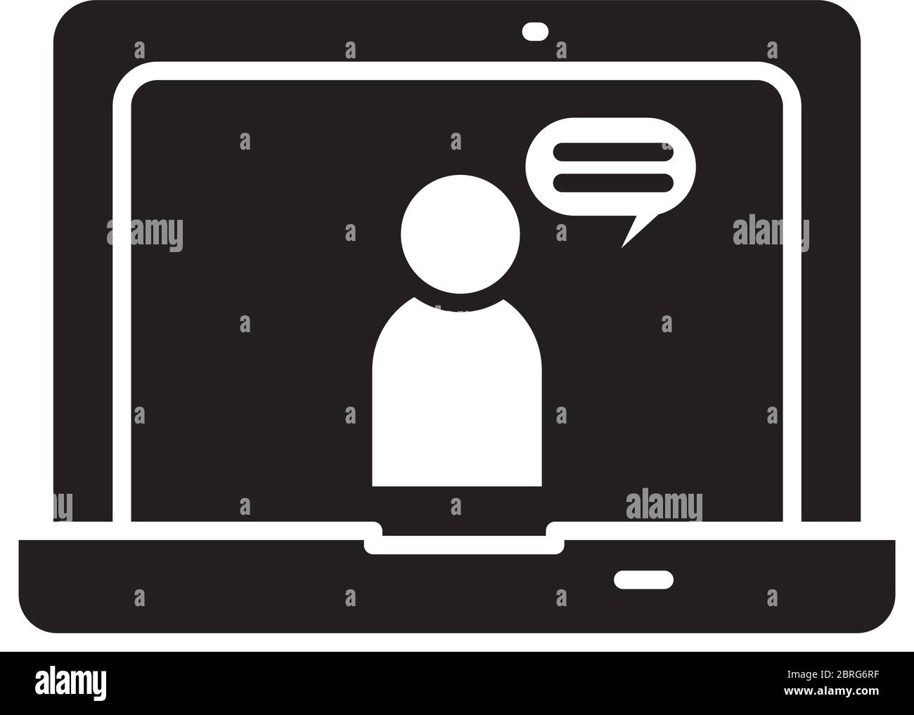 online learning concept, laptop computer with online class on screen ...