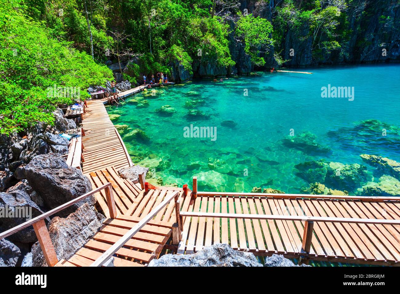 Kayangan Lake tropical landscape at the Coron island in Palawan province in Philippines Stock Photo