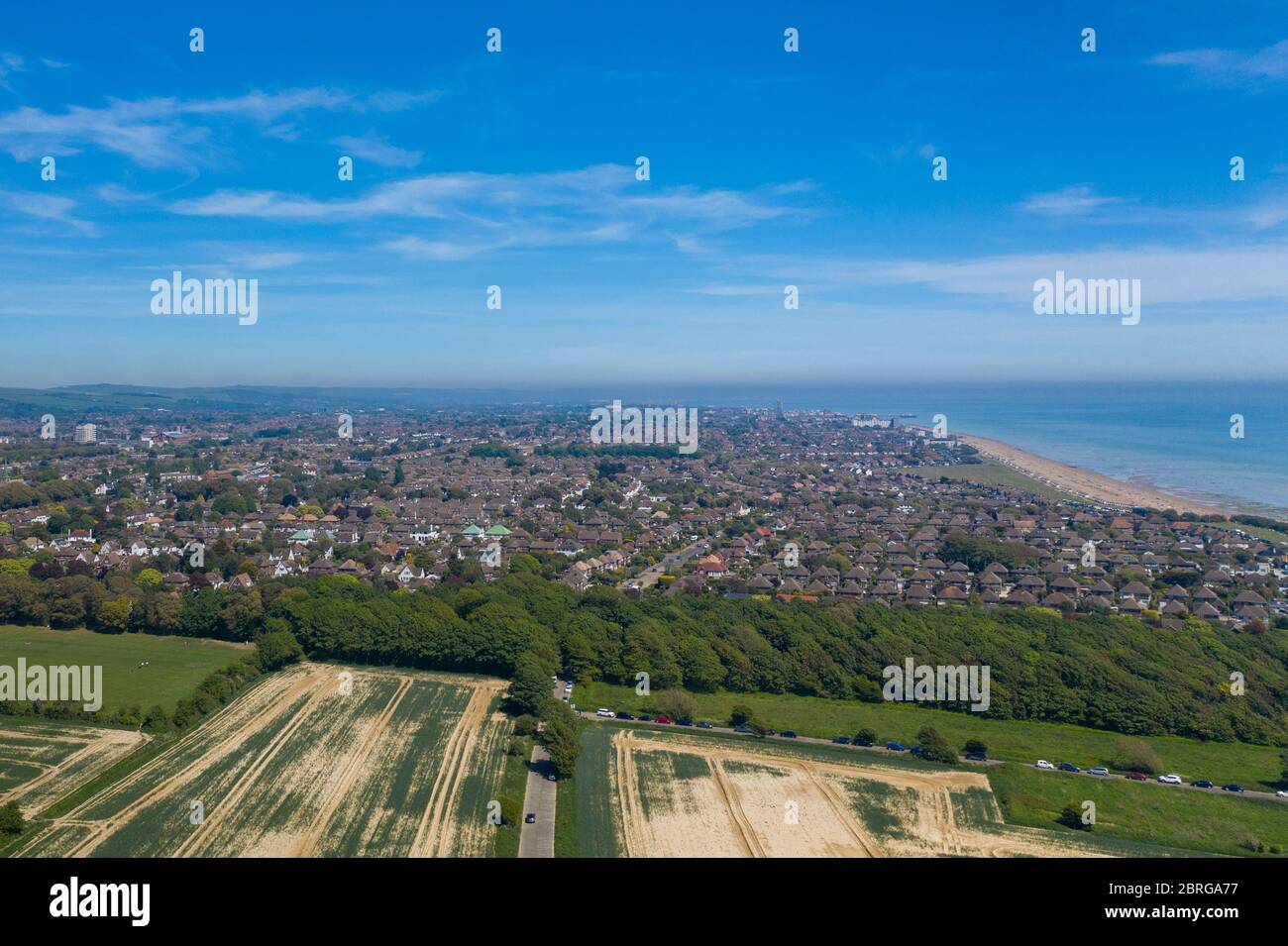Aerial worthing town seafront hires stock photography and images Alamy