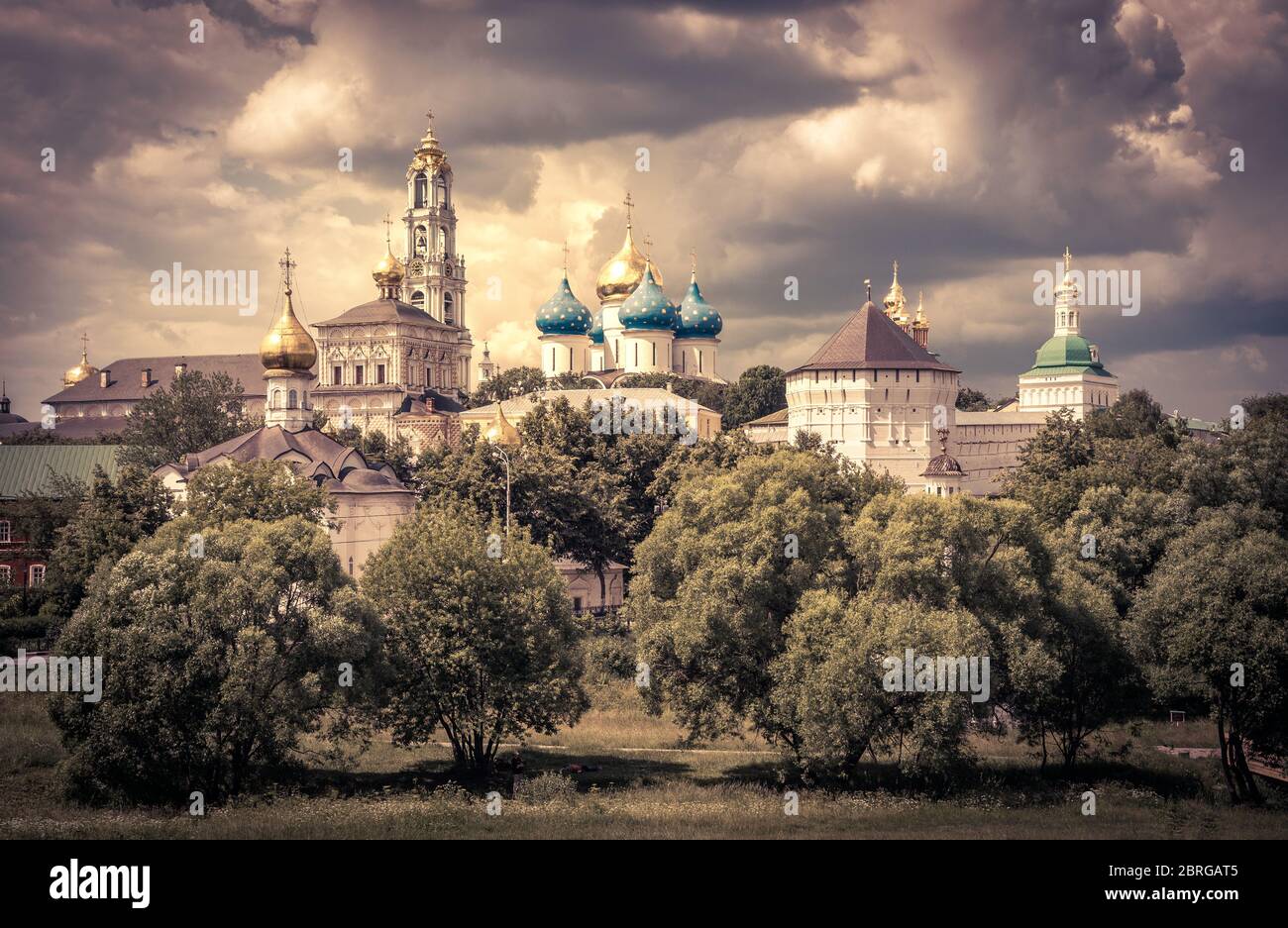 The famous Trinity monastery (Trinity Lavra of St Sergius) in Sergiyev Posad near Moscow (Golden Ring of Russia) Stock Photo