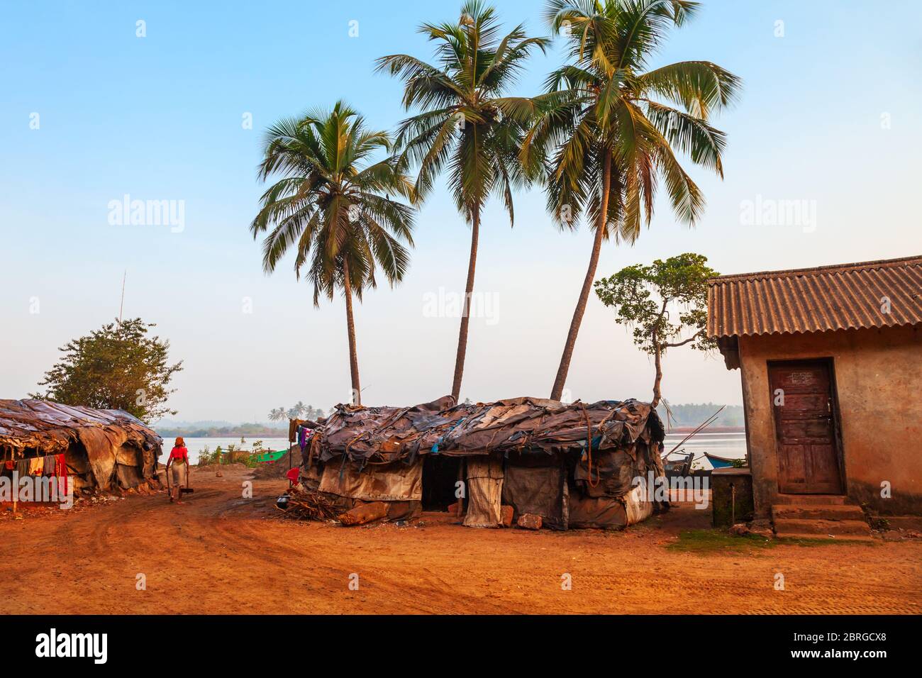 Slum hut is a home of poor people in India Stock Photo