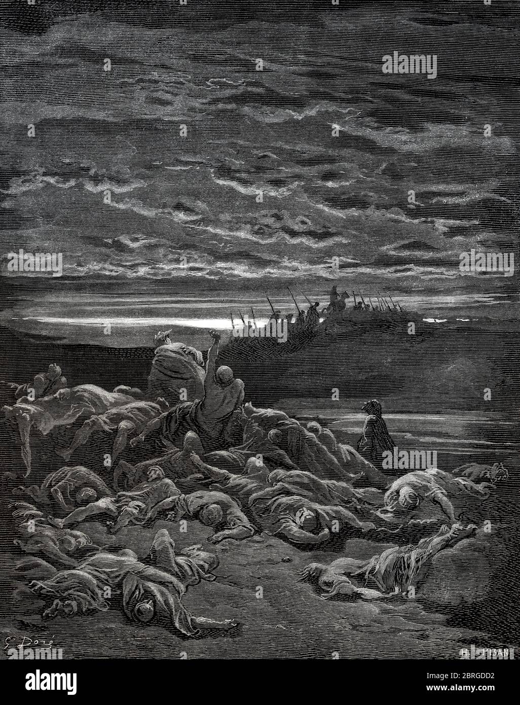 Death of the Sons of Gideon, Old Testament, Gustave Doré, 1863 Stock Photo