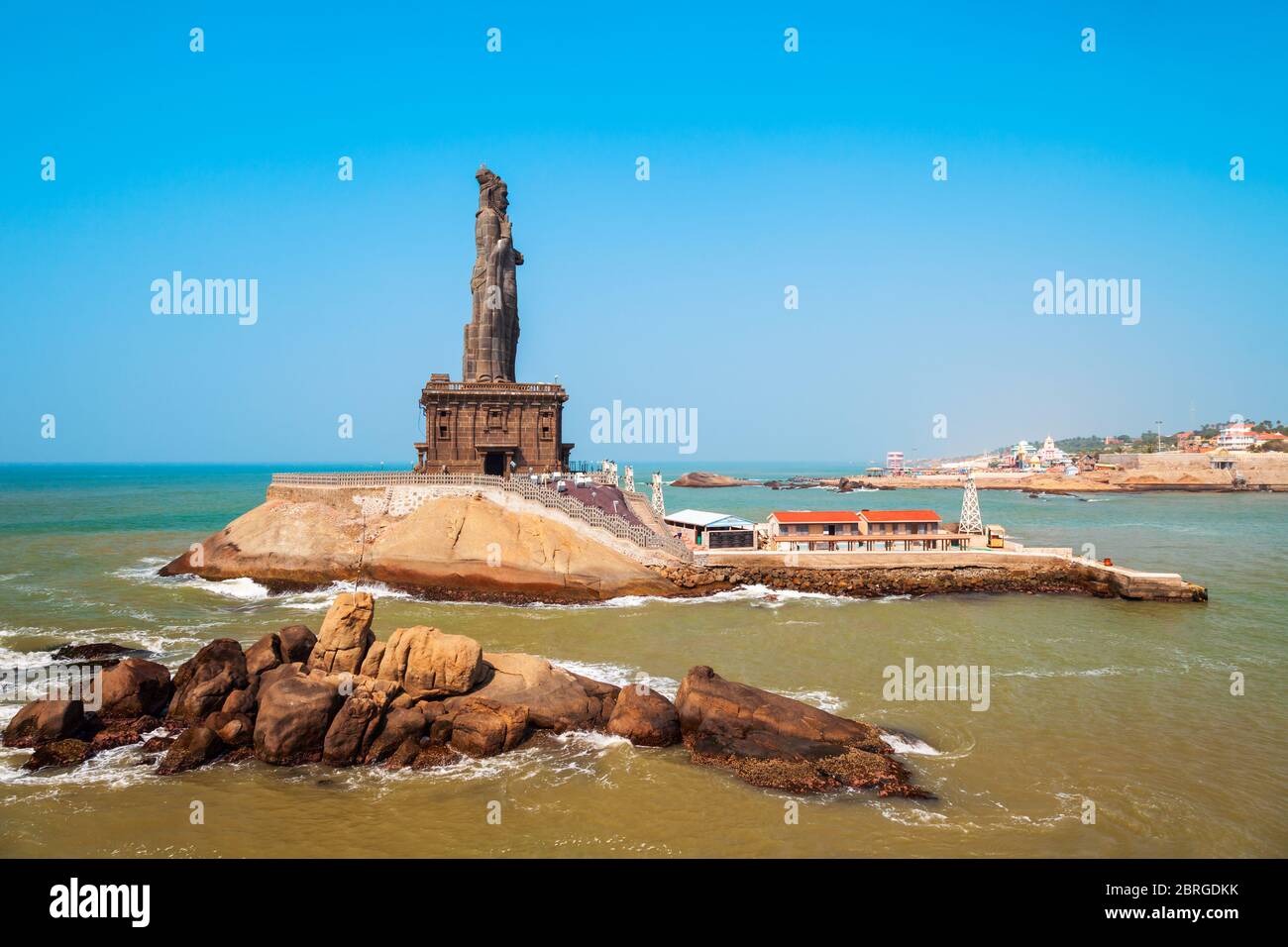 Thiruvalluvar Statue on the small island in Kanyakumari city in Tamil ...