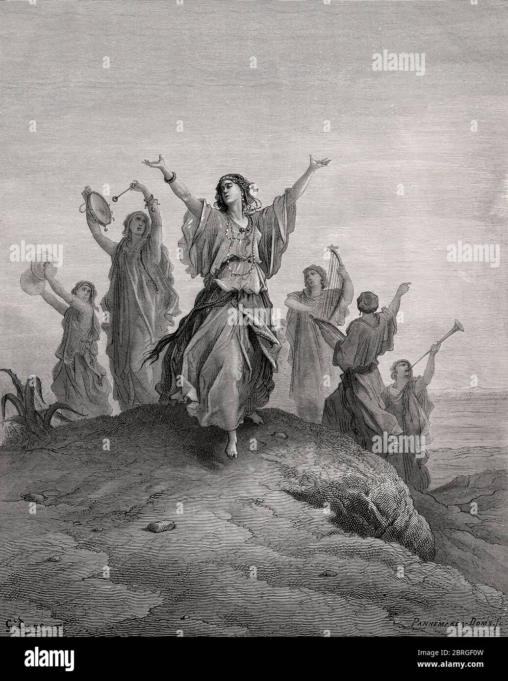 Jephthah's Daughter Coming to Meet Her Father, Gustave Doré Stock Photo ...