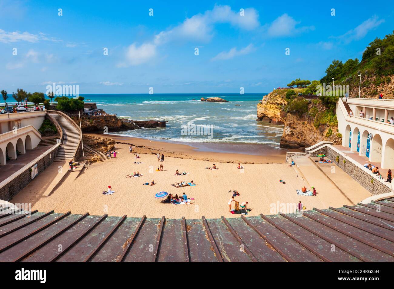 Plage du Port Vieux is a public beach in Biarritz city on the Bay of Biscay  on the Atlantic coast in France Stock Photo - Alamy