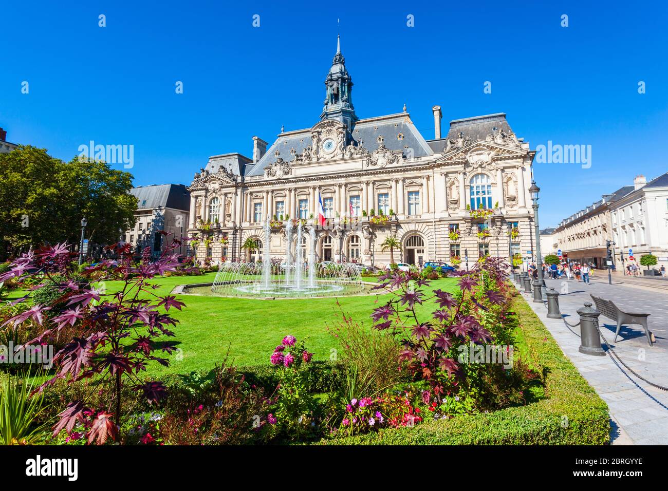 Town hall at Place Jean Jaures square in Tours city in Loire valley of  France Stock Photo - Alamy