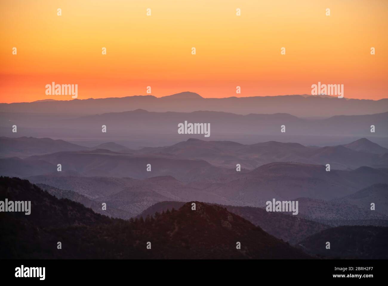Black Range in early morning, from Emory Pass Trail, Gila National Forest, New Mexico USA Stock Photo