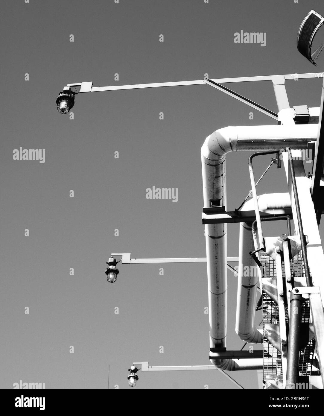 Pipeline and pipe rack of petroleum industrial plant. Offshore Industry