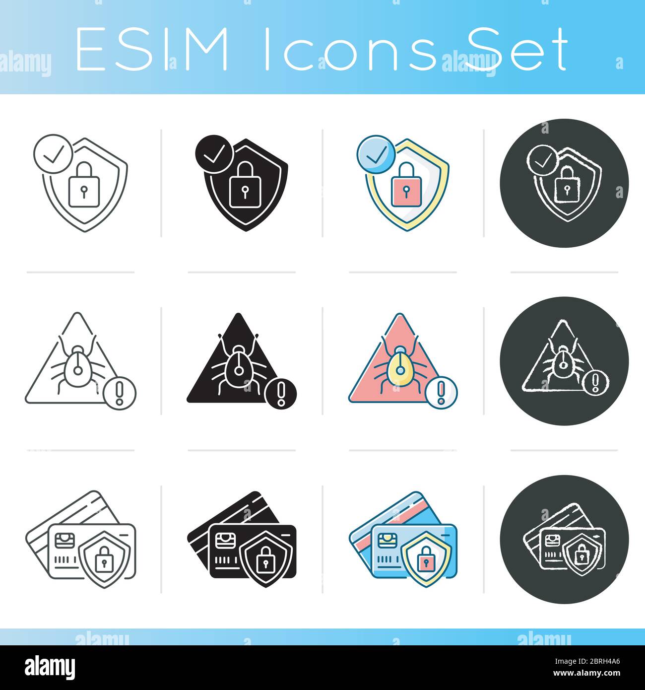 Cybersecurity icons set Stock Vector