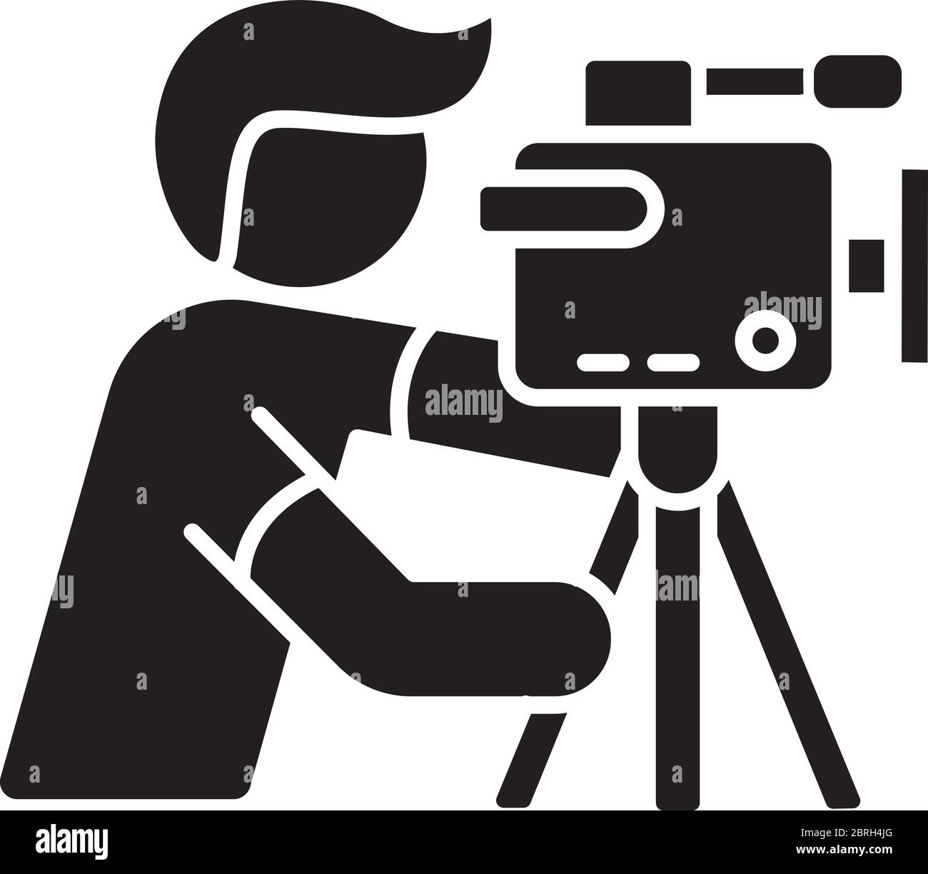 Tv television cameraman camera man Black and White Stock Photos ...