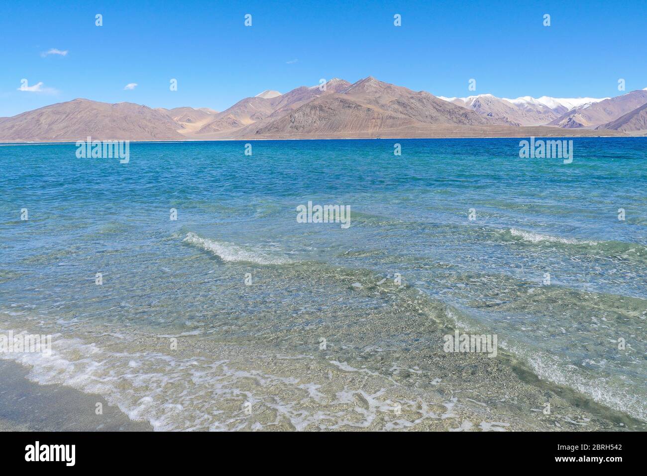 Pangong lake located in Ladakh, India. Stock Photo