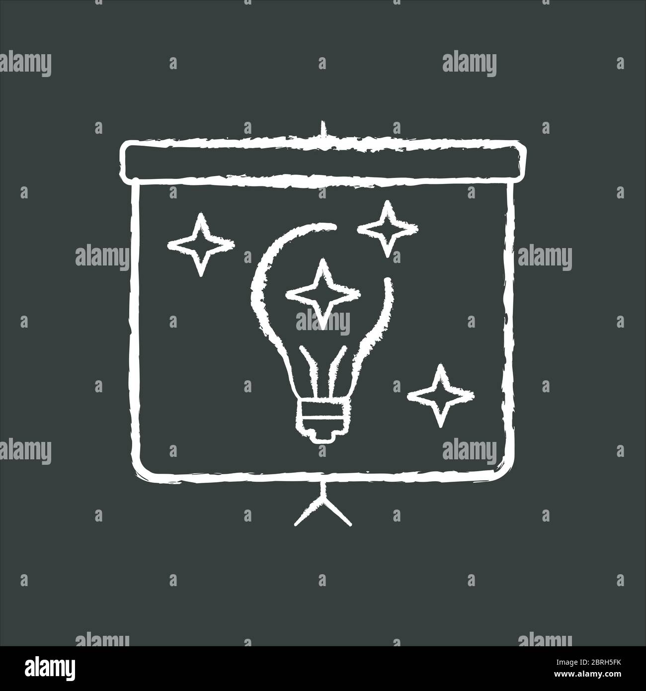 Showing chalk white icon on black background Stock Vector