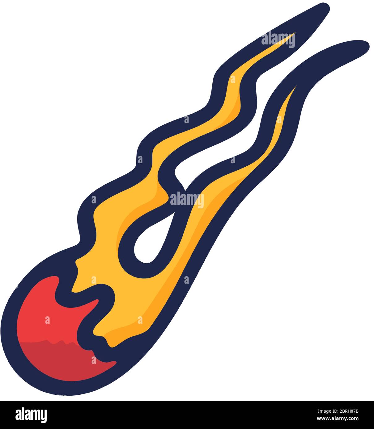Asteroid icon Vector illustration of a flying, falling asteroid. Hand ...