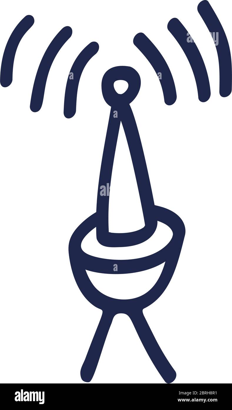 Radio signals waves and light rays, radar, wifi, antenna and satellite